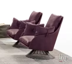 Fotoliu rotativ Gamma Dandy Gloss piele Deluxe Sauvage J728 HandMade in Italy imagine