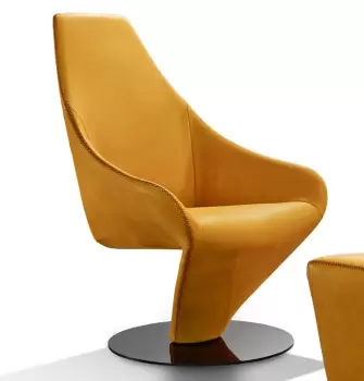 Fotoliu rotativ Gamma Dandy Lobster POL piele Burt F618 HandMade in Italy imagine