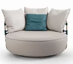 Fotoliu rotativ Gamma Dandy Love piele Danka F300 HandMade in Italy imagine