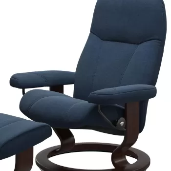 Fotoliu Stressless Consul Classic M cadru maro tapiterie textil Dahlia Blue imagine