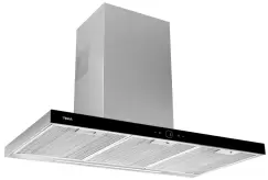 Hota decorativa Teka DLH 1186 T ultraslim 120cm 3 trepte + intensiv 920 m3/h Free Outlet clasa A+ Inox - cristal negru imagine