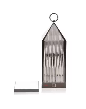 Lampa portabila de exterior Kartell Lantern design Fabio Novembre 1 2W LED fumuriu transparent imagine