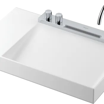 Lavoar asimetric cu baterie termostatata incorporata Hansgrohe Avalegra AquaUnit 78x47.5x10cm  orientare dreapta  crom imagine