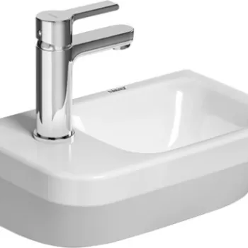 Lavoar asimetric Duravit DuraStyle 36x22cm orificiu baterie dreapta fara preaplin WonderGliss alb imagine
