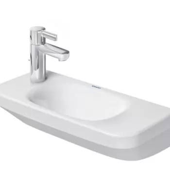 Lavoar asimetric Duravit DuraStyle 56x22cm orificiu baterie dreapta fara preaplin WonderGliss alb imagine
