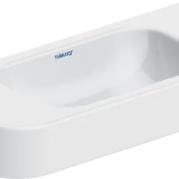 Lavoar asimetric Duravit Happy D.2 50x22cm  orificiu baterie stanga  fara preaplin  alb imagine