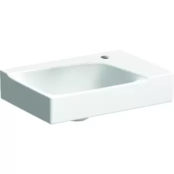 Lavoar asimetric Geberit Xeno2 40x28cm orificiu baterie dreapta fara preaplin montare pe mobilier KeraTect alb imagine