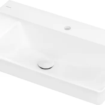 Lavoar asimetric Hansgrohe Xelu Q 80x48cm  polita dreapta  fara preaplin  montare pe mobilier  SmartClean  alb imagine