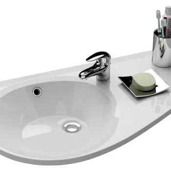 Lavoar asimetric Ravak Avocado L 85x45cm  orientare stanga  compozit imagine