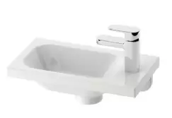 Lavoar asimetric Ravak Concept Chrome 40x22cm dreapta montare pe mobilier alb imagine