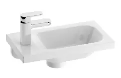 Lavoar asimetric Ravak Concept Chrome 40x22cm stanga montare pe mobilier alb imagine