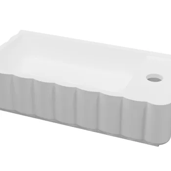 Lavoar asimetric Riho Catching Waves Tiny orientare stanga alb mat imagine