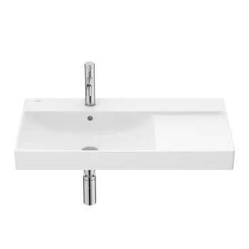 Lavoar asimetric Roca Ona 80x46cm orientare dreapta alb mat imagine
