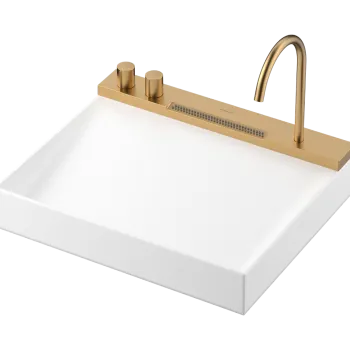 Lavoar cu baterie termostatata incorporata Hansgrohe Avalegra AquaUnit 58x47.5x10cm  bronz periat imagine