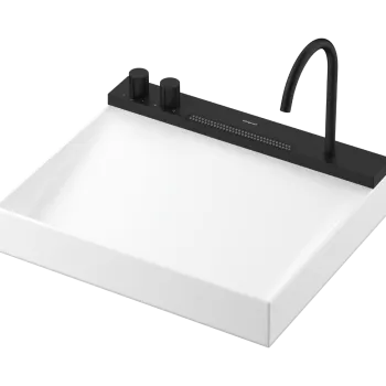 Lavoar cu baterie termostatata incorporata Hansgrohe Avalegra AquaUnit 58x47.5x10cm  negru mat imagine