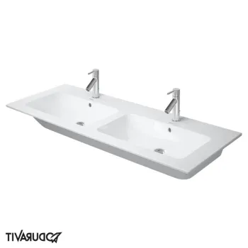 Lavoar dublu Duravit ME by Starck 130x49cm finisaj WonderGliss montare pe mobilier imagine