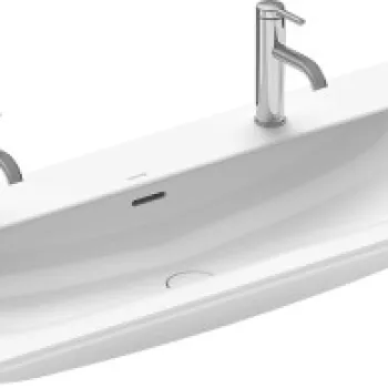 Lavoar dublu Duravit Viu 123x49cm montare pe mobilier WonderGliss alb imagine