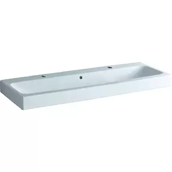 Lavoar dublu Geberit iCon 120x48.5cm doua orificii baterie montare pe mobilier alb imagine