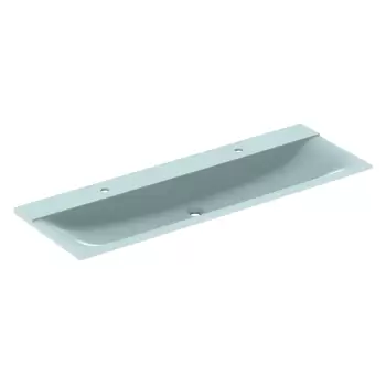 Lavoar dublu Geberit Xeno2 140x48cm doua orificii baterie fara preaplin montare pe mobilier alb alpin imagine