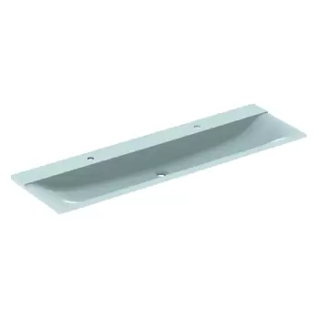 Lavoar dublu Geberit Xeno2 160x48cm doua orificii baterie fara preaplin montare pe mobilier alb alpin imagine