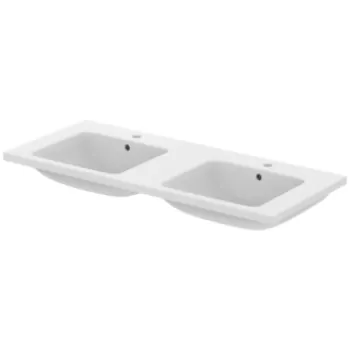 Lavoar dublu Ideal Standard i.Life B 121x51.5cm montare pe mobilier alb imagine