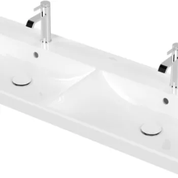 Lavoar dublu Villeroy & Boch Avento 120x47cm cu preaplin montare pe mobilier alb Alpin imagine