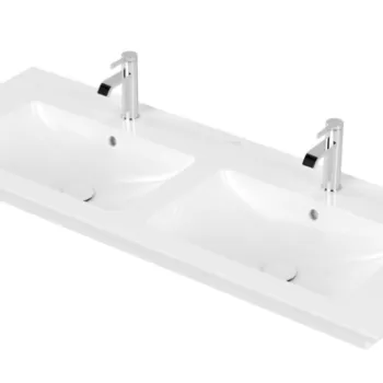 Lavoar dublu Villeroy&Boch Venticello 130x50cm CeramicPlus montare pe mobilier alb imagine