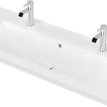 Lavoar dublu Villeroy&Boch Venticello CeramicPlus 120cm cu preaplin montare pe mobilier alb Alpin imagine
