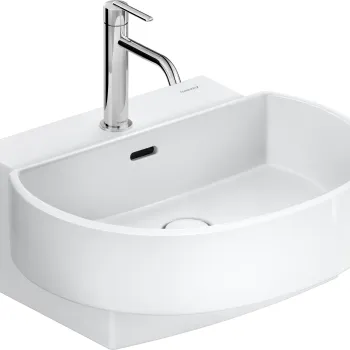 Lavoar Duravit Balcoon 55x48cm  ventil click-clack cu capac ceramic  DuraShield  alb imagine