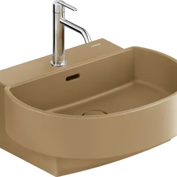 Lavoar Duravit Balcoon 55x48cm  ventil click-clack cu capac ceramic  DuraShield  terra mat imagine