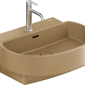 Lavoar Duravit Balcoon 60x48cm  ventil click-clack cu capac ceramic  DuraShield  terra mat imagine