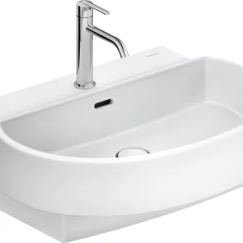 Lavoar Duravit Balcoon 65x48cm  ventil click-clack cu capac ceramic  DuraShield  alb mat imagine