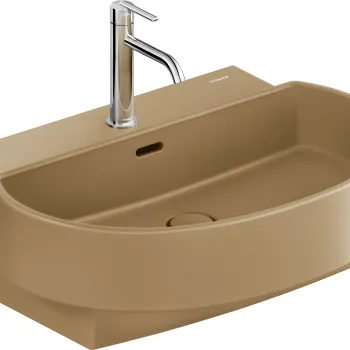 Lavoar Duravit Balcoon 65x48cm  ventil click-clack cu capac ceramic  DuraShield  terra mat imagine
