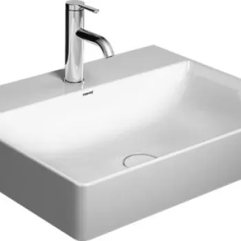 Lavoar Duravit DuraSquare 60x47cm fara preaplin cu capac ceramic pentru ventil inclus alb imagine