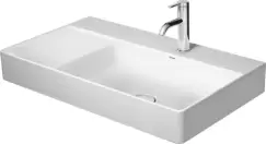 Lavoar Duravit DuraSquare 80x47 cm cuva dreapta fara preaplin cu capac ceramic pentru ventil inclus si finisaj suplimentar imagine