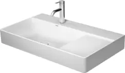 Lavoar Duravit DuraSquare 80x47 cm cuva stanga fara preaplin cu capac ceramic pentru ventil inclus si finisaj suplimentar imagine
