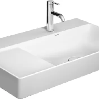 Lavoar Duravit DuraSquare 80x47cm montare pe mobilier cuva stanga WonderGliss alb imagine