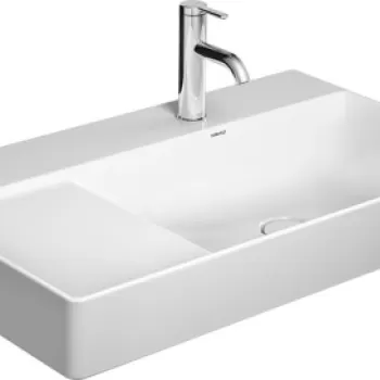 Lavoar Duravit DuraSquare 80x47cm montare pe mobilier cuva stanga WonderGliss alb imagine