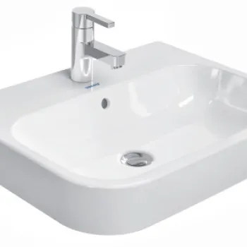 Lavoar Duravit Happy D.2 60x46cm WonderGliss montare pe blat alb imagine