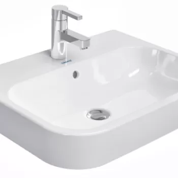 Lavoar Duravit Happy D.2 60x46cm WonderGliss montare pe blat alb imagine