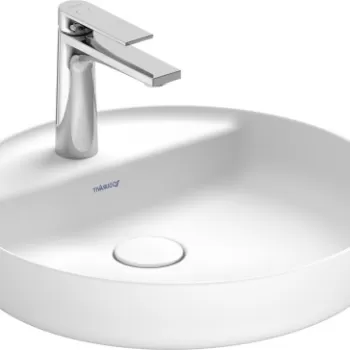 Lavoar Duravit Vitrium 46x46cm cu platforma baterie montare pe blat fara preaplin alb satin mat imagine