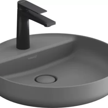 Lavoar Duravit Vitrium 46x46cm cu platforma baterie montare pe blat fara preaplin antracit satin mat imagine