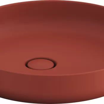 Lavoar Duravit Vitrium 46x46cm montare pe blat fara orificiu baterie fara preaplin rosu satin mat imagine