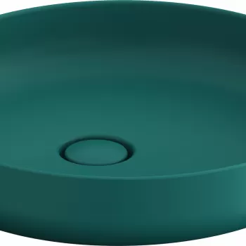 Lavoar Duravit Vitrium 46x46cm montare pe blat fara orificiu baterie fara preaplin turcoaz satin mat imagine