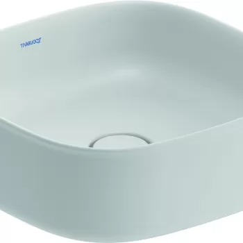 Lavoar Duravit Zencha 42x42cm montare pe blat fara orificiu baterie fara preaplin DuraCeram alb satin mat imagine