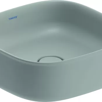 Lavoar Duravit Zencha 42x42cm montare pe blat fara orificiu baterie fara preaplin DuraCeram gri satin mat imagine