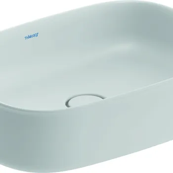 Lavoar Duravit Zencha 55x39cm montare pe blat fara orificiu baterie fara preaplin DuraCeram WonderGliss alb satin mat imagine