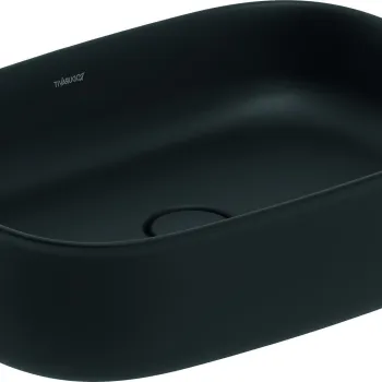 Lavoar Duravit Zencha 55x39cm  montare pe blat  fara orificiu baterie  fara preaplin  DuraCeram  WonderGliss  antracit mat imagine