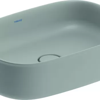 Lavoar Duravit Zencha 55x39cm montare pe blat fara orificiu baterie fara preaplin DuraCeram WonderGliss gri imagine