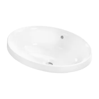 Lavoar oval Hansgrohe Xuniva D cu montare pe blat  55x40cm  fara orificiu baterie  alb imagine